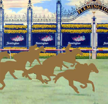 The next Mossgreen auction will have a strong horseracing theme when the Brian Clinton painting The Greatest Cup Never Run and the contents of the magnificent Toorak mansion Dunraven are offered for sale.