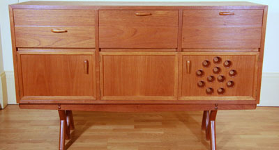 A Schulim Krimper sideboard, containing a radio, record player and speaker will be offered at Philips Auctions forthcoming sale from noon on Sunday June 21. The sideboard was exhibited at the Krimper Retrospective held in 1959 by the National Gallery of Victoria and carries an estimate of $4000-$6000.