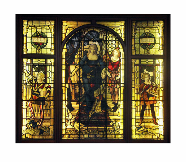 Expensive fixtures, once part of Melbourne’s largest late 19th century residence, Cliveden are the historic highlights of a massive E.J Ainger warehouse clearance auction on Sunday March 5 at 16 Baker Street, Richmond. They include a fine 19th century Italian stained and leaded glass mural of Madonna with arms outstretched (above) and text ‘Thou Art as Welcome as the Flowers in May’ flanked by two smaller panels of courtiers. 