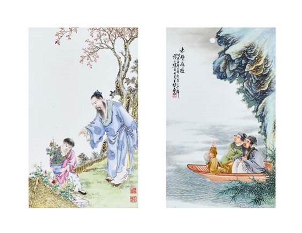 Although Sotheby’s estimated the prices of two Chinese plaques (above) at a modest $5000-$7000, bidders went berserk with the successful purchaser eventually paying $122,000 for the lot.