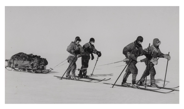 Lieutenant Henry Bowers black and white photo entitled The Polar Party on the Trail of British explorer Robert Scott’s 1912 ill-fated expedition to the South Pole (above) achieved equal top price at Gibson’s Auctions Australian, Maritime & Exploration sale on Sunday November 8.