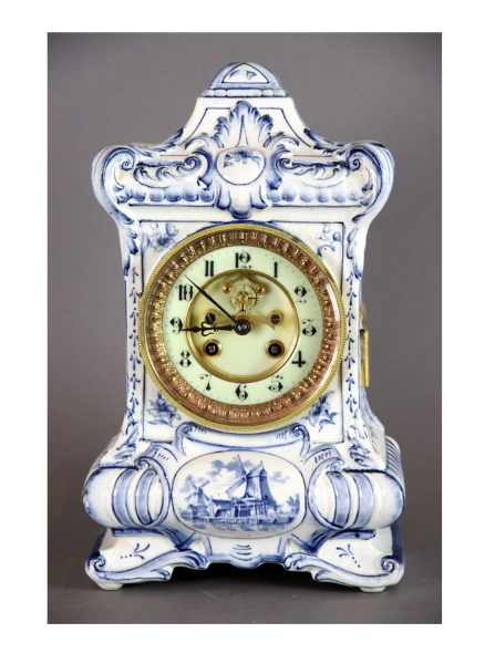 Antique clocks including a William and Mary style ebonised mantel timepiece and a Delft clock with French mechanism (above) are among the highlights of Philips Auctions timed online fine and decorative arts and jewellery auctions, both of which end at 12pm Monday November 23 at 47 Glenferrie Road, Malvern.