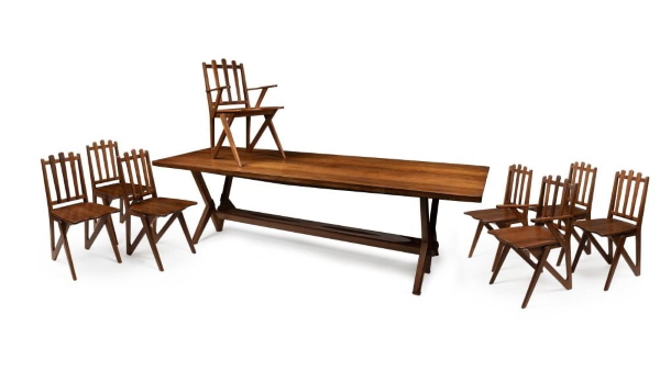 A blackbean dining suite made circa 1954 (above) by Austro-Hungarian furniture designer and cabinetmaker Schulim Krimper’s (1893-1971) achieved the top price of $17,080 at Melbourne-based Gibson’s Auctions Autumn Auction Series on Sunday March 27. 