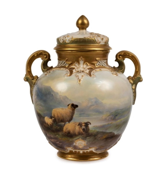 Amongst the top prices was $19,520 paid for the 1920 lidded potpourri by Royal Worcester artist Harry Davis. The potpourri was estimated at $4,000-6,000