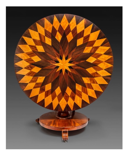 <p>Included in the sale is a particularly eye-catching mid-19th century tilt-top circular table with inlaid multi wood veneers (lot 511) that has a catalogue estimate of $1500-$2500.</p> 