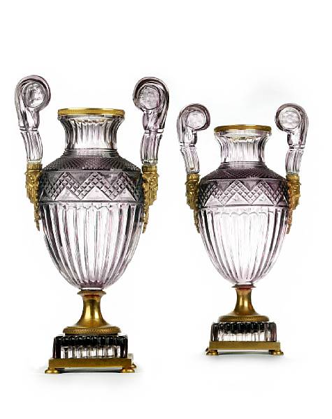 At the thee day Bonhams sale, this pair of Russian ormolu and amethyst coloured cut glasses of 1830-40. sold for $240,000 IBP, which was well over the upper estiamate of $100,000. 