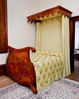 The pair of Tasmanian beds, offered as two lots with an estimate of $20,000 – 30,000, one with the Prince of Wales’s feathers carved on it, are surely a desirable acquisition for a Government House, or for someone angling to have Royalty to stay. 