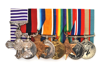 A unique group of eight medals awarded to Lieutenant Paul McGinness in World War I sold for $252,000 (IBP). No other Australian serviceman is known to have received both the DCM and the DFC during either World War I or II.