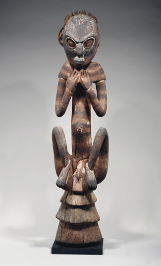 A New Guinean wooden carved roof figure sold for an unprecedented €2.5 million (AU$3,520,000) including buyers premium at the Christie's auction of tribal art in Paris on June 19. The sum was a new record for any piece of Oceanic art and more than double the estimate, writes Terry Ingram from Paris
