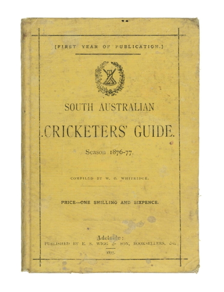 With Australia still operating under heavy restrictions as a result of the coronavirus pandemic, Leski Auctions is holding a full-blown sporting memorabilia sale of 716 lots – its largest for many years. A highlight in the strong cricket section is a South Australian Cricket Guide for 1876-77 season, (above) compiled by W.D. Wiltridge estimated at $5,000-7,500.