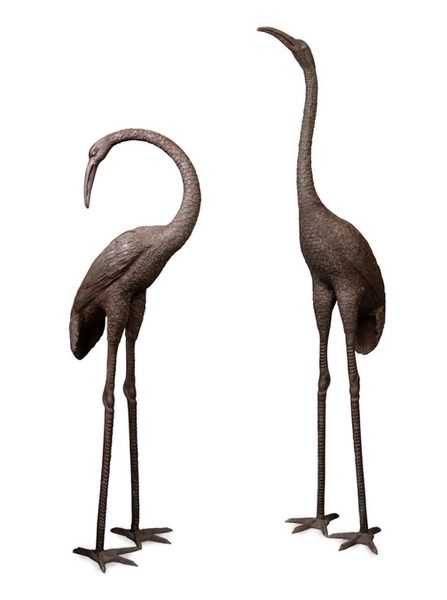 <p>At the sale of items from Chemist Warehouse billionaire Sam Gance&rsquo;s Toorak mansion on April 30, the pair of cast bronze cranes from Japanese Meiji period (1868-1912) style (lot 67) brought $11,000.</p> 