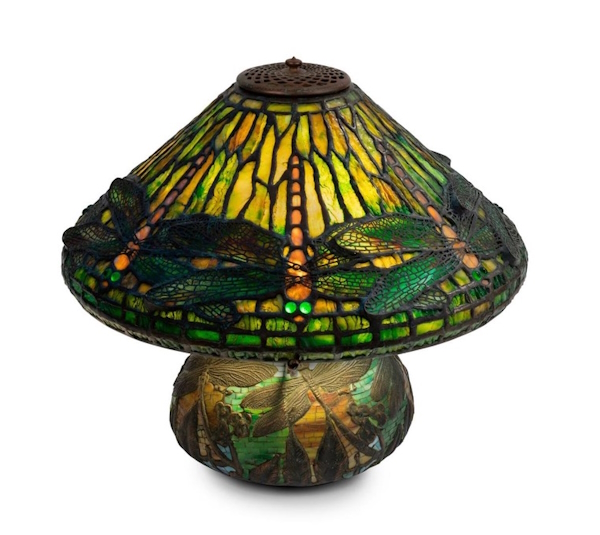 <p>A bronze and glass dragonfly lamp with the shade from New York&rsquo;s Tiffany Studios (lot 179) more than doubled its catalogue estimate when knocked down for $32,000 at Melbourne-based Gibson&rsquo;s Auctions two-day autumn series sale on May 28 and 29. Last sold in 1994, the lamp was the highest seller at an auction where 66 per cent of the 464 lots on offer changed hands.</p> <p>&nbsp;</p> 