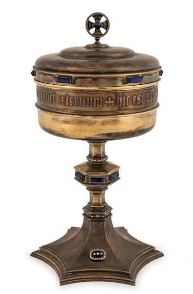 <p>Most of the auction items are very affordable with catalogue estimates in the hundreds of dollars range. However, a significant number are collector pieces beginning with the opening lot, a circa 1900 French gilded silver chalice complete with the inscription &ldquo;Whoever Eats Of This Bread, He Shall Live Forever&rdquo; by French silversmith Paul Brunet who worked around Paris in the second half of the 19th century.</p> 