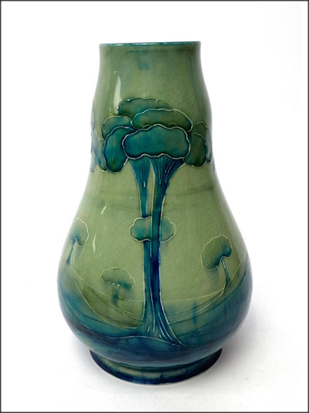 <p>A William Moorcroft for Liberty &amp; Co Hazleden Vase, c.1903-13, (lot 110) measuring 22cm high. The auction features 19 Moorcroft lots, including Poppies, Fruits &amp; Berries, Eventide, Hazleden Flambe and Moonlight Blue designs.</p> 